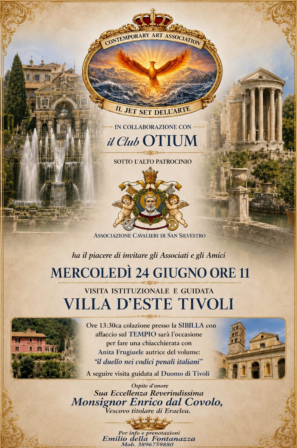 VILLA D’ESTE – TIVOLI – 24 GIUGNO – VISITA ISTITUZIONALE E GUIDATA